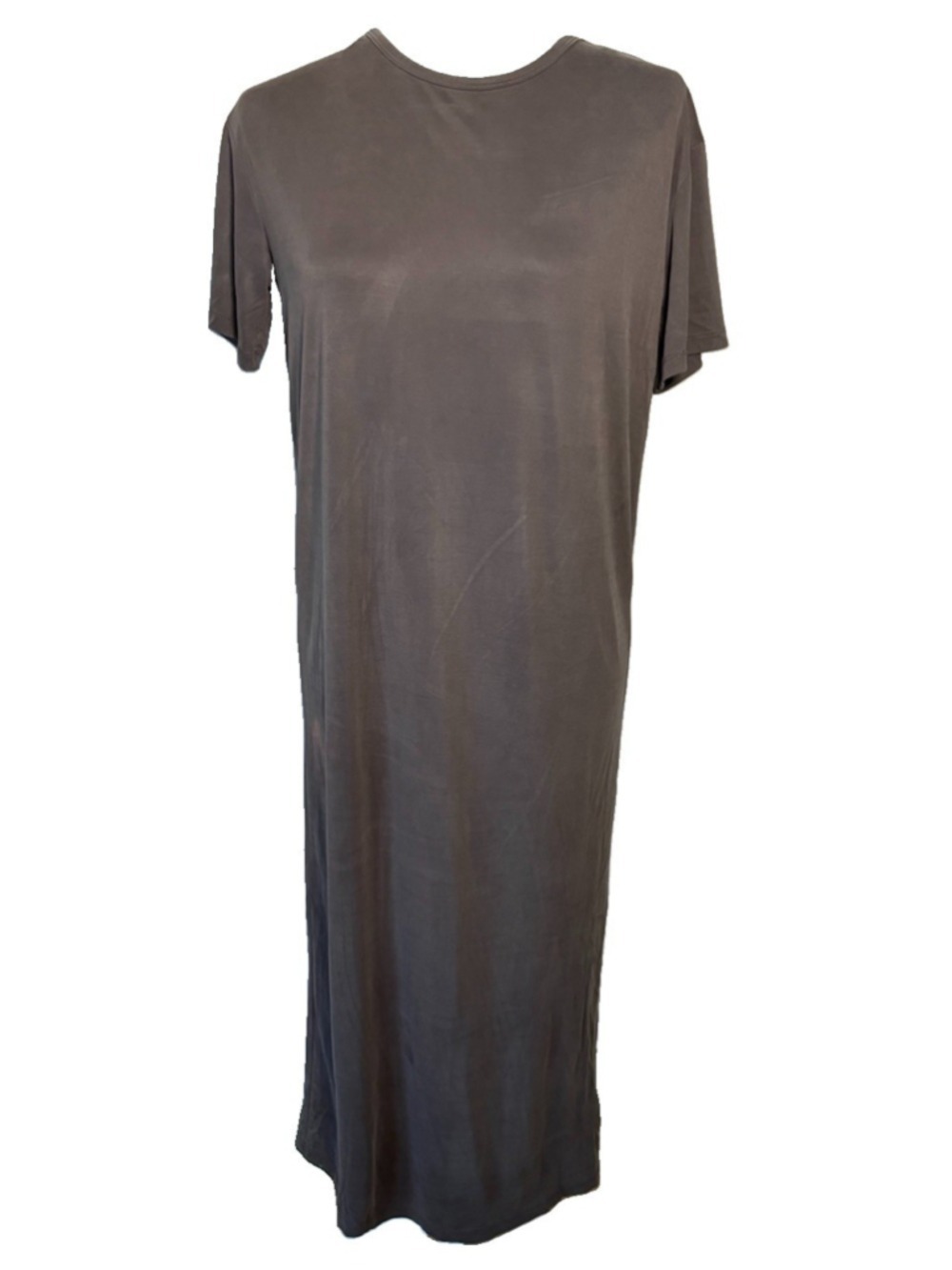 Primark Womens Size 2 Dark Grey Short Sleeve T-Shirt Dress Midi Maxi Normcore
